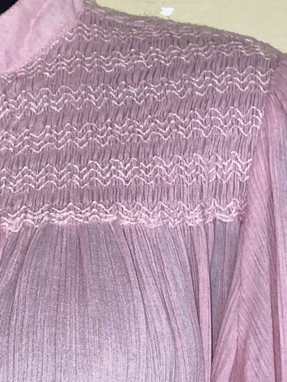 70s PINK BELTED SHIFT DRESS Nancy Green NY Gauzy & Full - Picture 3 of 7
